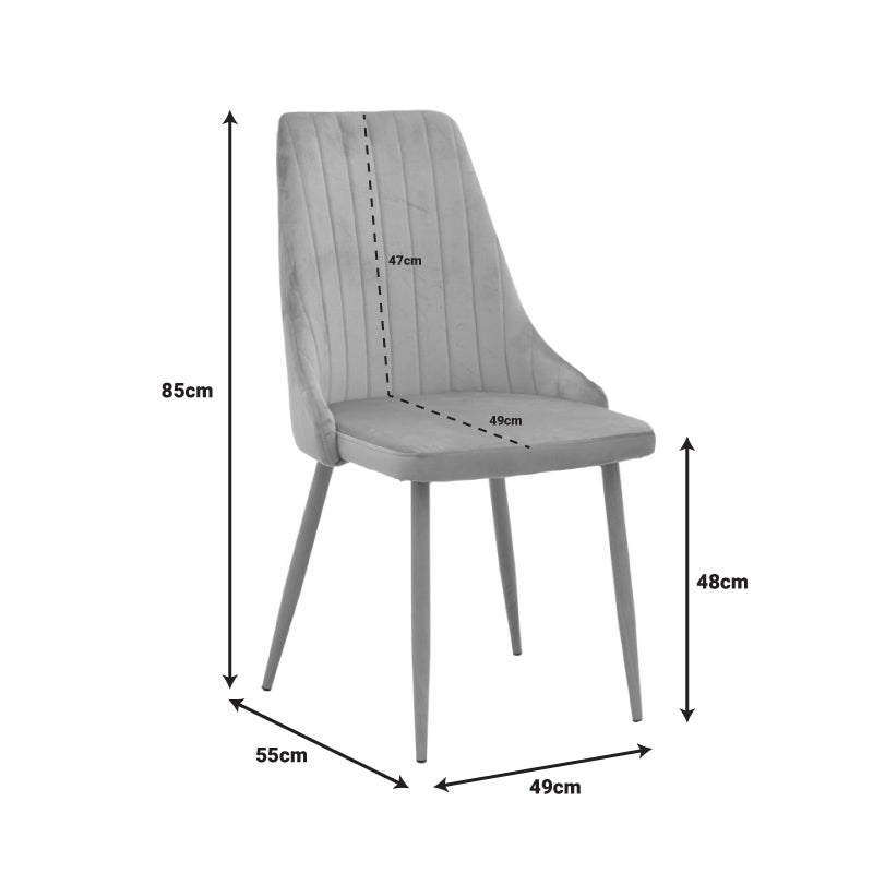 Модерна, естетска и уникатна тркалезна лоунџ маса од проѕирно калено стакло и четири сиви столови Table Reed со стабилна метална ногарка
