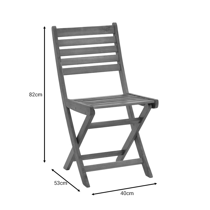 Модерно преклопно градинарско столче Chair Halas изработено од масивно дрво акација во природна топла нијанса со практичен летвичкаст дизајн