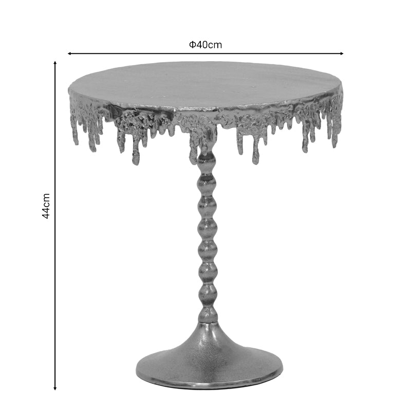 Модерна, естетска и уникатна тркалезна помошна масичка Side table Innsbruck со сјајна златна метална површина и уникатна текстура