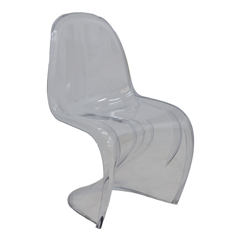 Модерна минималистичка трпезариска столица Chair Xenozo изработена од екстремно цврст и кристално проѕирен поликарбонат со невидлива моноблок структура