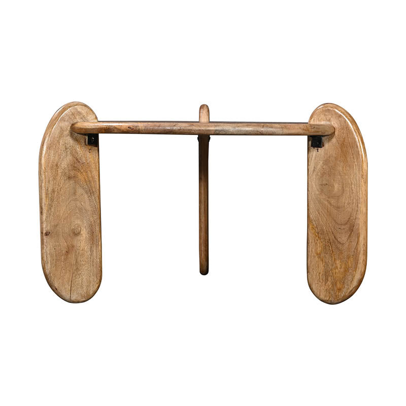 Луксузна тркалезна клуб масичка за дневна соба Coffee table Wreet изработена од вистинско масивно дрво акација со видливи природни годови во натур нијанса