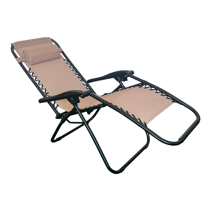 Прилагодлива и преклопна фотелја Alvaedge со мока текстилен материјал и стабилна црна метална рамка