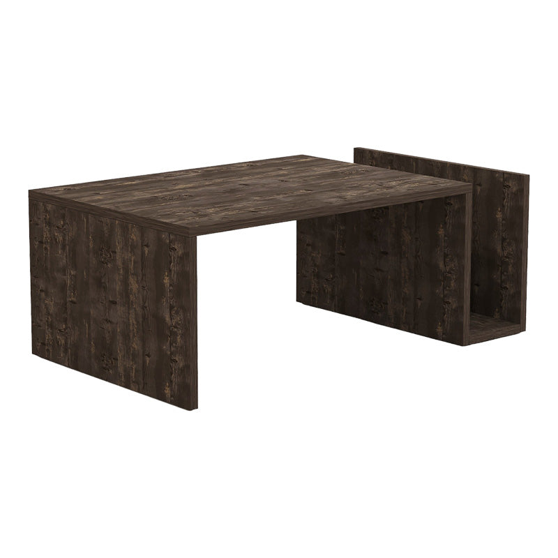 Модерна правоаголна ниска клуб маса Coffee table Xenex со софистицирана заштитена површина и престижни шари на темен орев