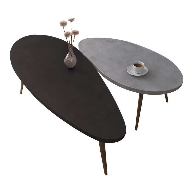 Луксузен лоунџ сет од две спарени тркалезни клуб масички Coffee table Wreis во мат црно-сива нијанса со засилена модерна конструкција за дневна соба