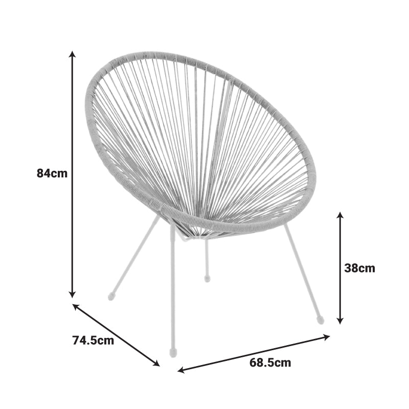 Модерен и луксузен 3-делен градинарски сет Outdoor Lounge Chair Set Umber кој вклучува две удобни лоунџ фотелји од натур PE ратан и компактна тркалезна масичка врз стабилни црни метални ногарки