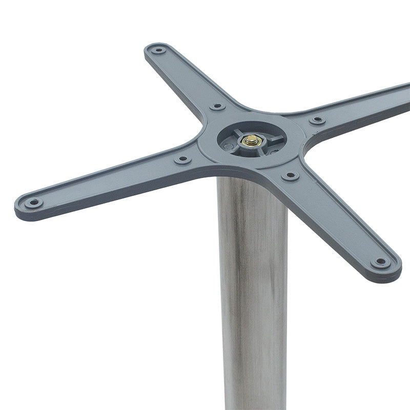 Професионална алуминиумска основа за маса Zyltrix со трикрак стабилен систем и компактни димензии 52x52x72cm од засилени материјали за висок комфор