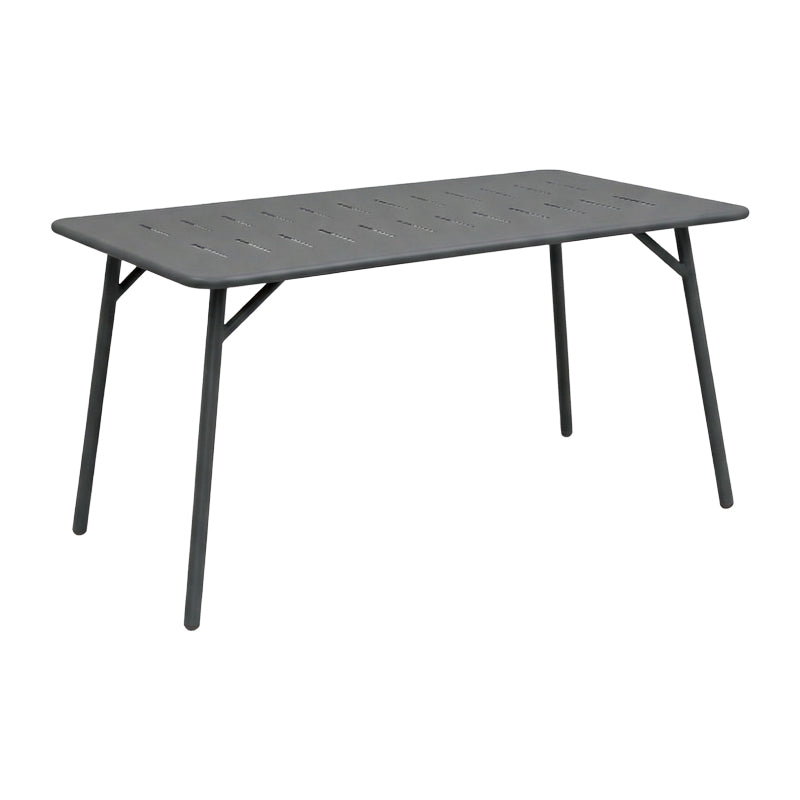 Модерна правоаголна трпезариска маса Table Umberic со чисти линии, мат црна метална површина и стабилни армирани метални ногарки во индустриски стил