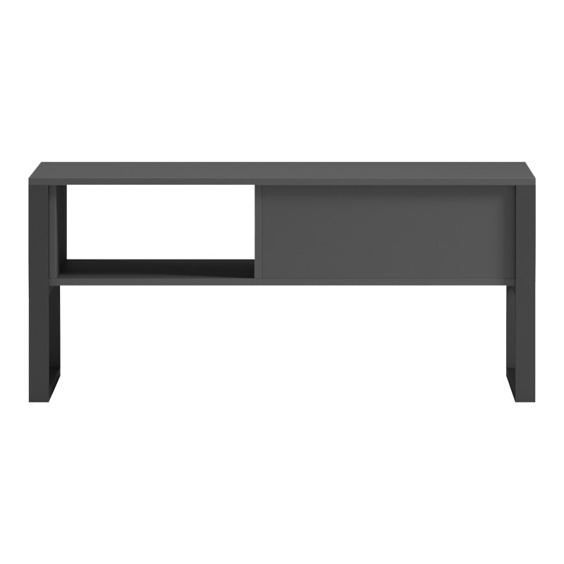Модерна индустриска клуб маса за кафе Coffee Table Weld со правоаголна плоча во мат антрацит сива боја и засилена геометриска основа во длабок црн тон