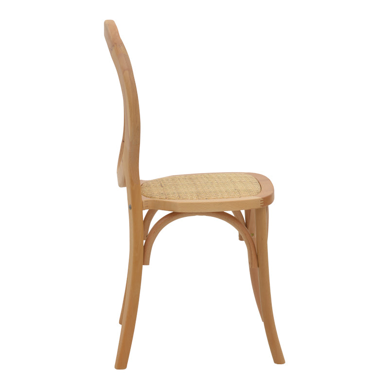 Модерно, естетска и уникатно столче Chair stackable Inlay од природно буково дрво со плетено седиште од вистински природен ратан