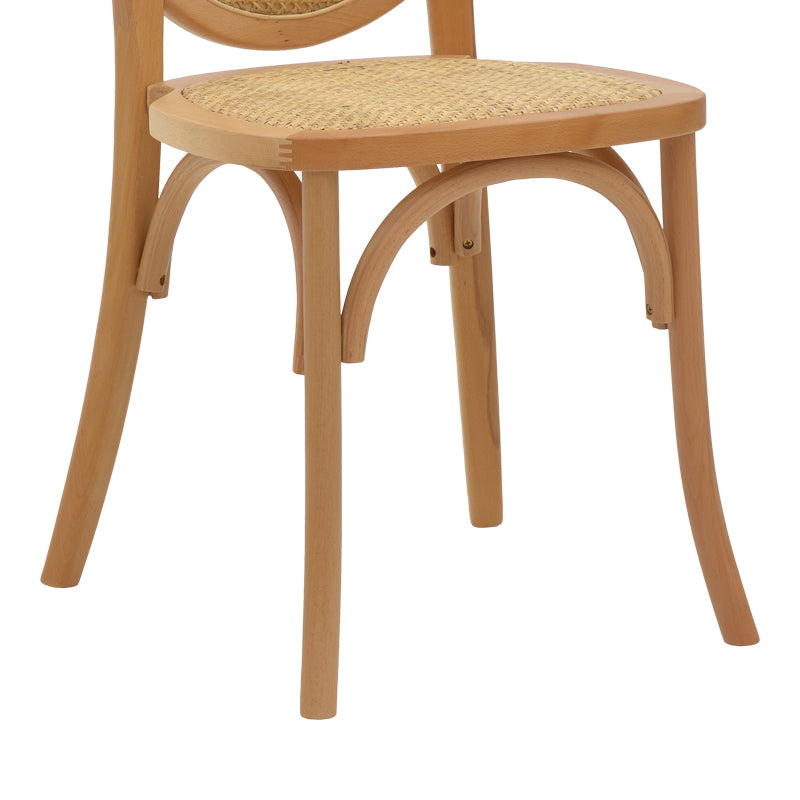 Модерно, естетска и уникатно столче Chair stackable Inlay од природно буково дрво со плетено седиште од вистински природен ратан