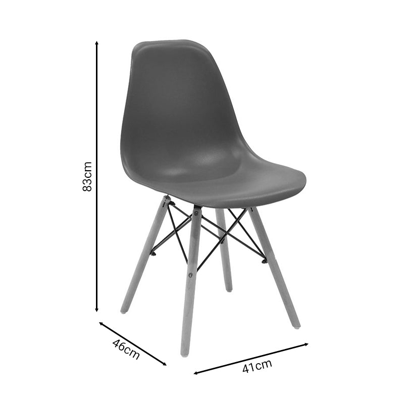 Модерно трпезариско столче Chair Halon со ергономско кафеаво седиште и стабилни ногарки од природно дрво во скандинавски стил