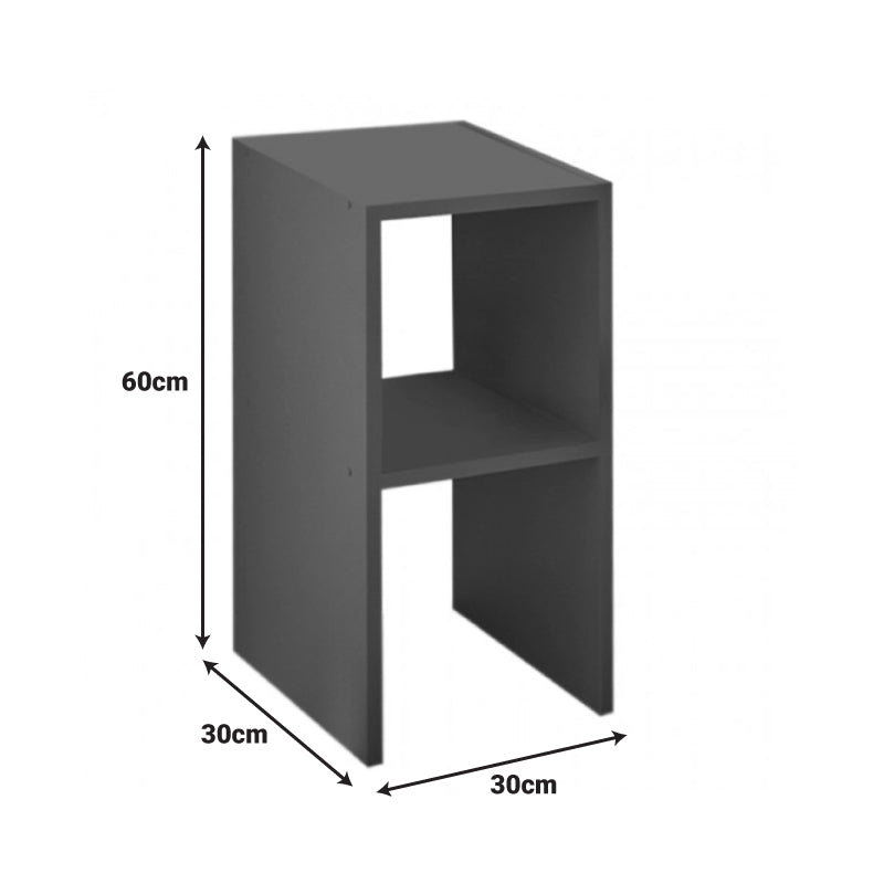 Модерно компактно ноќно орманче Bedside table Xavic во топла натур оук нијанса со паметни отворени кубични полици за спална соба