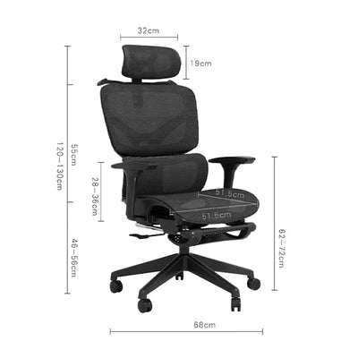 Модерна црна директорска канцелариска столица Executive Office Chair Umberet со висок анатомски наслон од дишлива мрежа, потпирачи за раце и стабилна база на тркалца